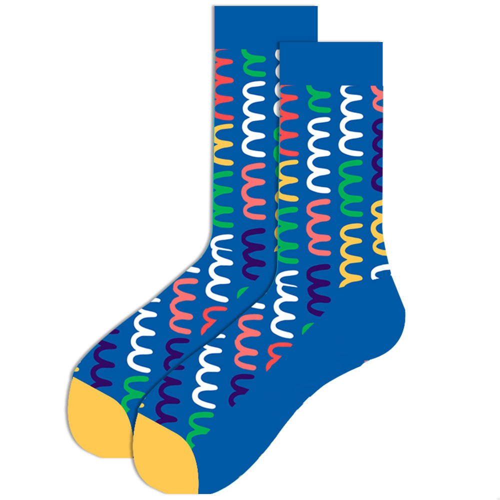 Men’s Novelty Jacquard Cotton Tube Socks 14 Designs Santa Elk Cat
