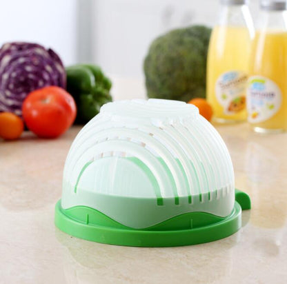 Salad Cutter Bowl — 2-in-1 Chopper, Drain Basket & Serving Bowl