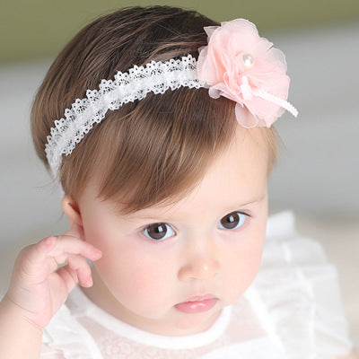 Floral Cloth Hairclip | Pink & White | Girls & Women's Hair Accessories
