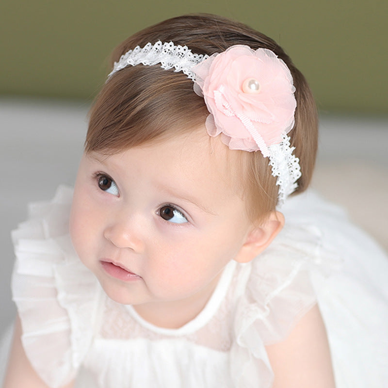 Floral Cloth Hairclip | Pink & White | Girls & Women's Hair Accessories