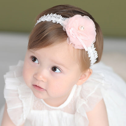 Floral Cloth Hairclip | Pink & White | Girls & Women's Hair Accessories