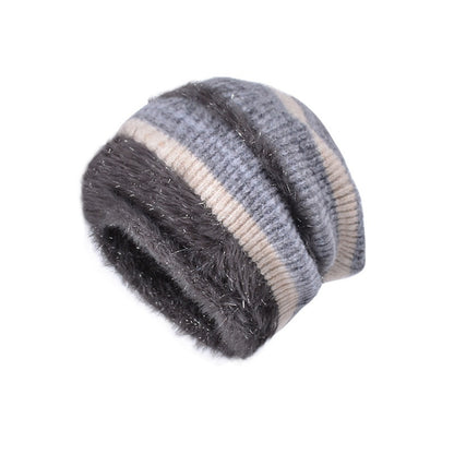 Women's Knitted Beanie with Fluffy Earflaps | Warm Windproof Winter Hat