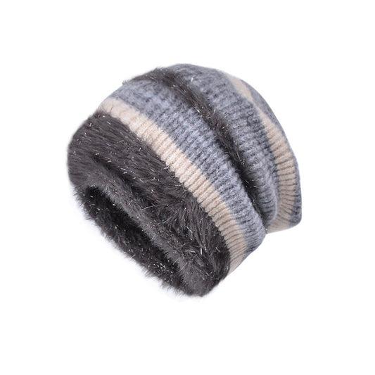 Women's Knitted Beanie with Fluffy Earflaps | Warm Windproof Winter Hat