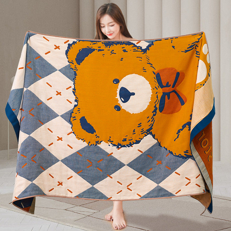 Four-Layer Cotton Gauze Bath Towel | Oversized 160×80cm | Soft & Low-Lint