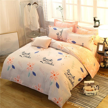 Cotton Blend Printed Four-Piece Bedding Set | 4 Designs