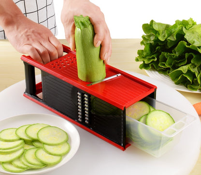 4-in-1 Mandoline Vegetable Shredder with Drain Box | Kitchen Prep Tool
