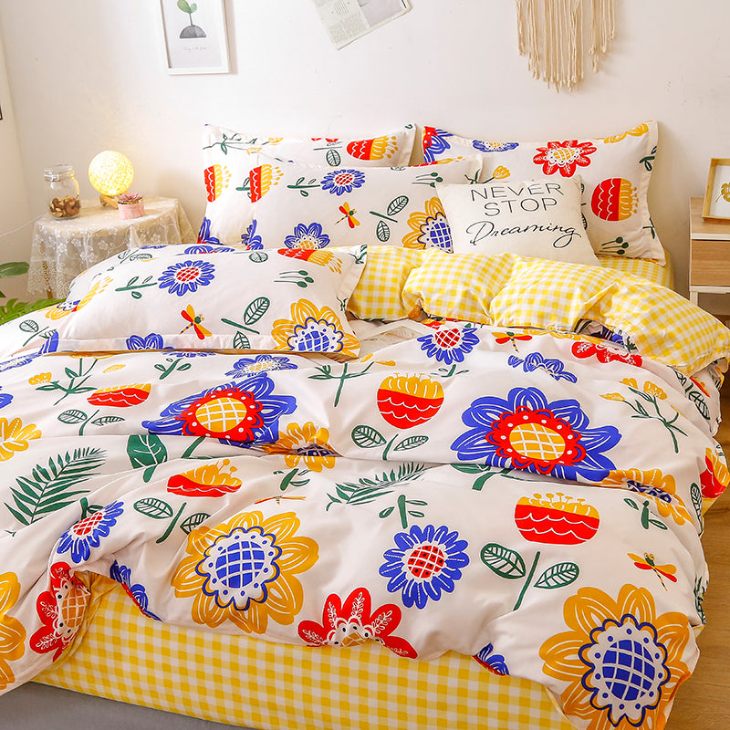 Cotton Blend Bedding Set 4 Piece 2.2m Super King | 6 Designs