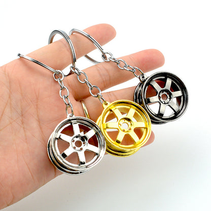 3D Wheel Hub Alloy Keychain | Car Modification Charm | JP Collections