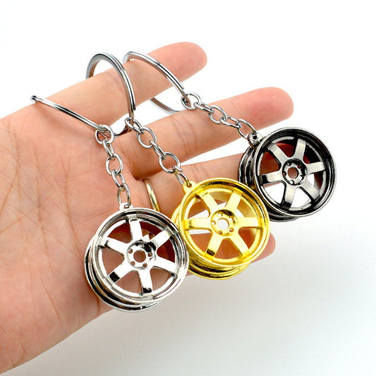 3D Wheel Hub Alloy Keychain | Car Modification Charm | JP Collections