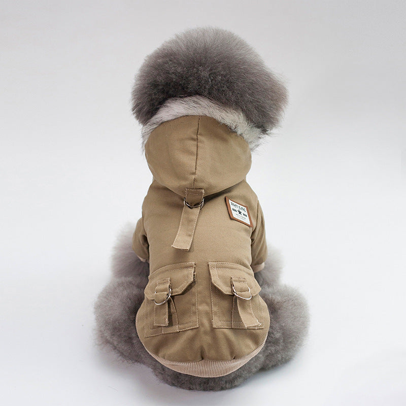 Small Dog Hoodie Coat | Warm Cotton Overalls | 3 Colours