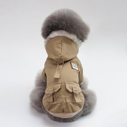 Small Dog Hoodie Coat | Warm Cotton Overalls | 3 Colours