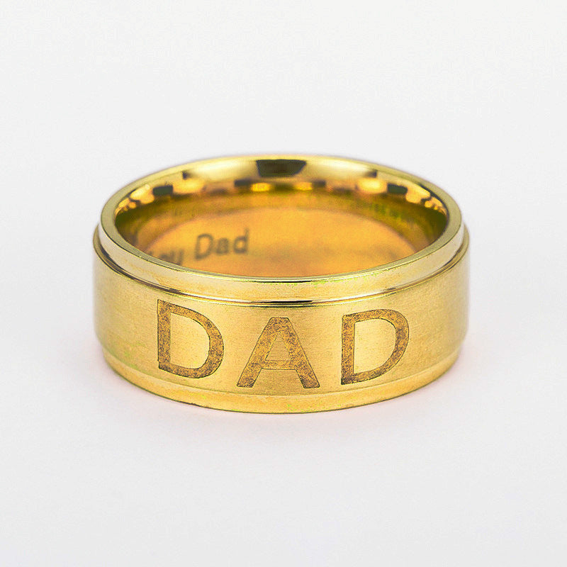 Geometric Titanium Steel Ring | Black, Gold & Rose Gold | Sizes 6–12