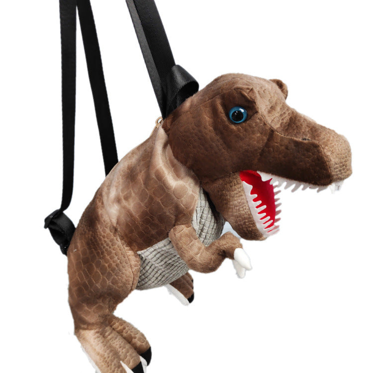 Kids' Plush Dinosaur Backpack – Soft Stuffed Cartoon School & Play Bag