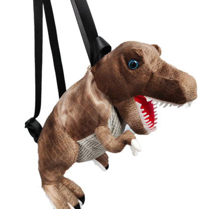 Kids' Plush Dinosaur Backpack – Soft Stuffed Cartoon School & Play Bag