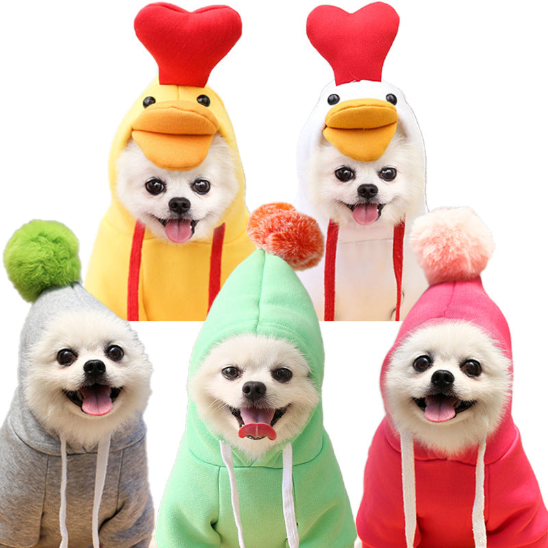 Cute Novelty Dog Hoodie Sweater | Fruit Print Drawstring Coat for Small Dogs