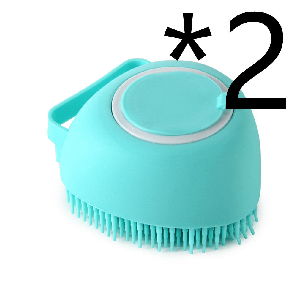 Silicone Pet Bath Massage Brush with Shampoo Dispenser | Dogs & Cats | JParker