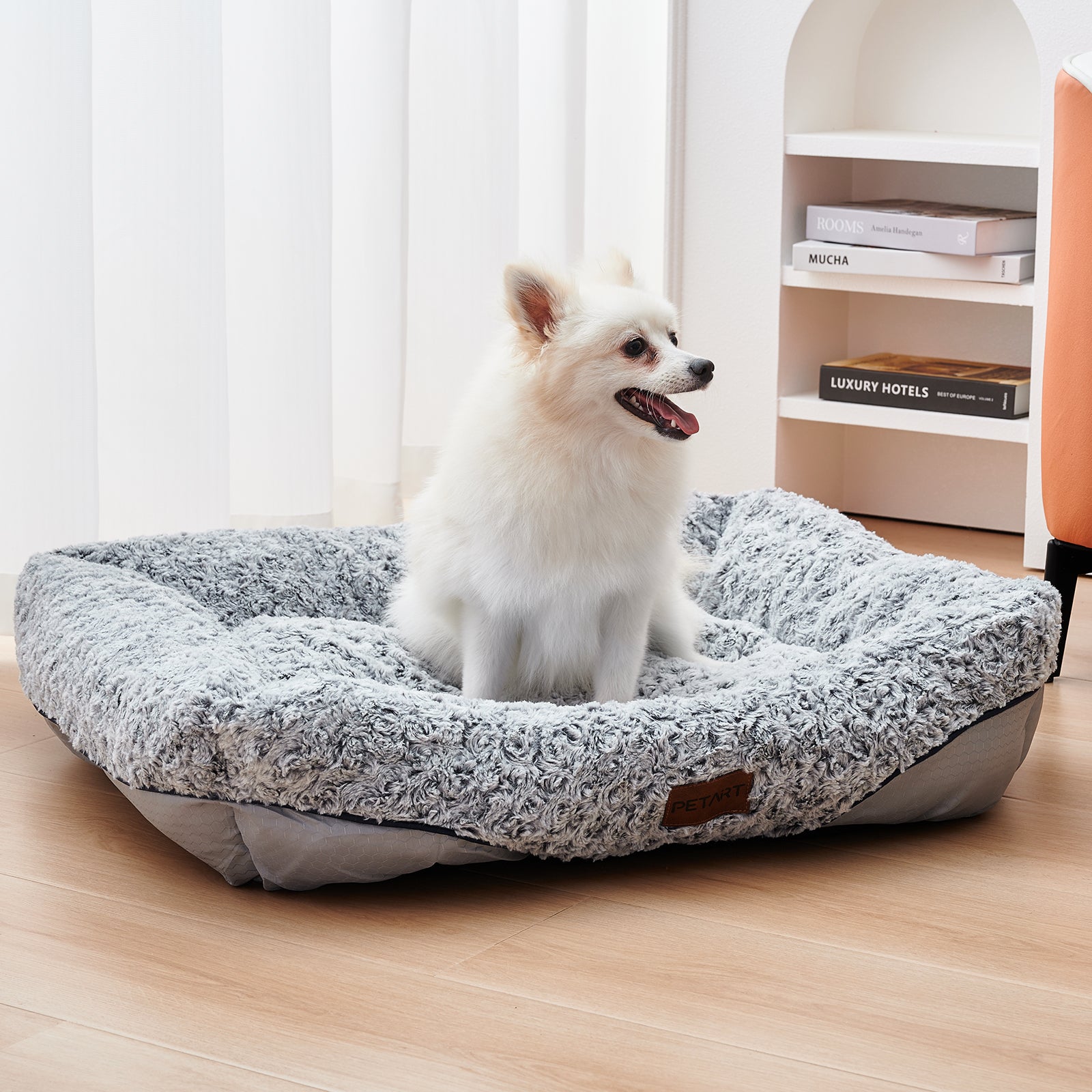 Swirl Rose Velvet Calming Dog & Cat Bed – Anti-Anxiety Donut Bed | S–L