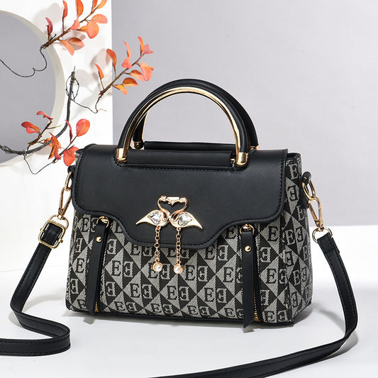 Women's PU Leather Crossbody Bag – Printed Flap Shoulder Bag