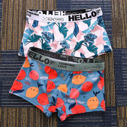 Men's Cotton Boxer Briefs Fruit Print Multi-Pack – 2, 3 or 4 Pairs