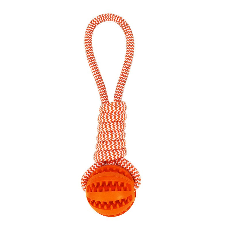 Interactive Hemp Rope & Rubber Dog Toy | Chew & Dental