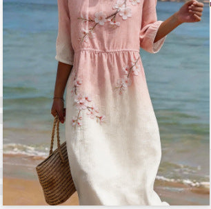 Women's Floral Print Long Sleeve Round Neck Dress | 14 Styles