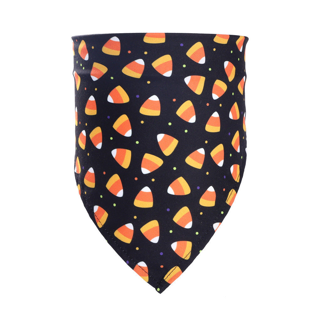 Halloween Pet Bandana – Spooky Dog & Cat Triangular Scarf | 7 Designs
