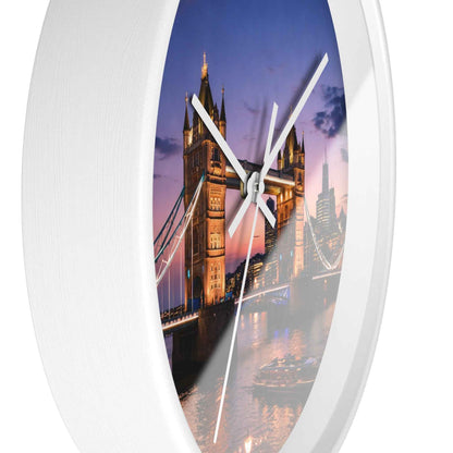 London Tower Bridge Wall Clock – Nighttime Cityscape Decorative Timepiece