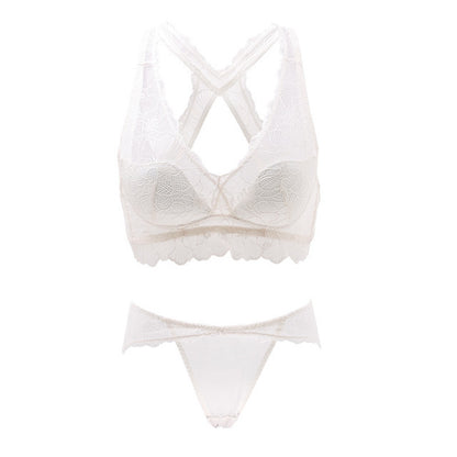 Women's 3/4 Cup Lace Bra Set | Soft Back Lace Edge Lingerie