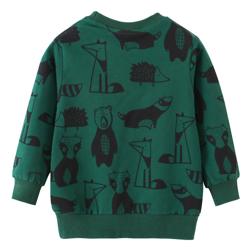 Children's Cartoon Print Cotton Sweatshirt