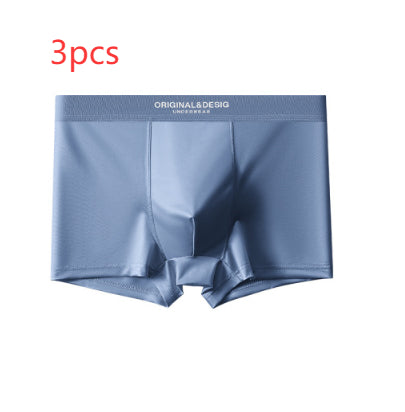 Men's Satin Nylon Boxer Briefs – Breathable Mid-Waist 5 Colours
