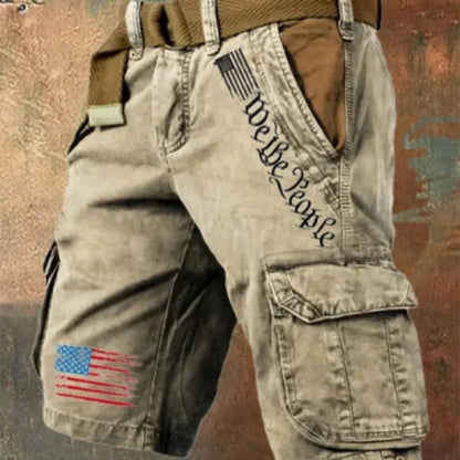 Men's Loose-Fit Multi-Pocket Denim-Style Shorts