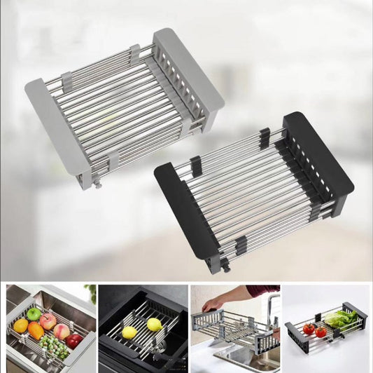 Stainless Steel Sink Drain Rack – Over-Sink Drainer Basket