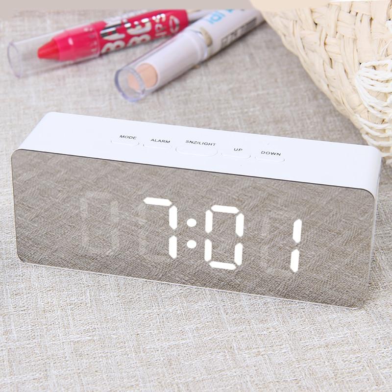 LED Mirror Alarm Clock with Temperature Display