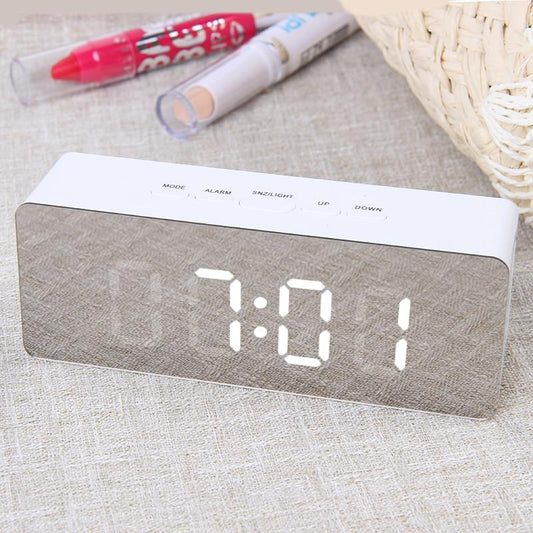LED Mirror Alarm Clock with Temperature Display