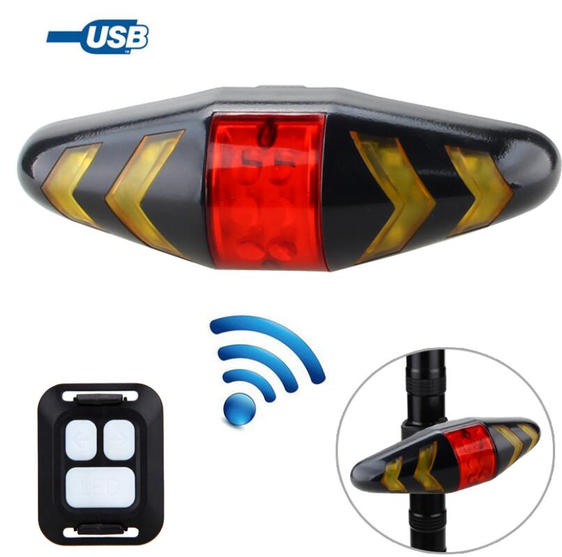 Wireless Remote Control Bicycle Tail Light – LED Turn Indicators & Red Tail Light