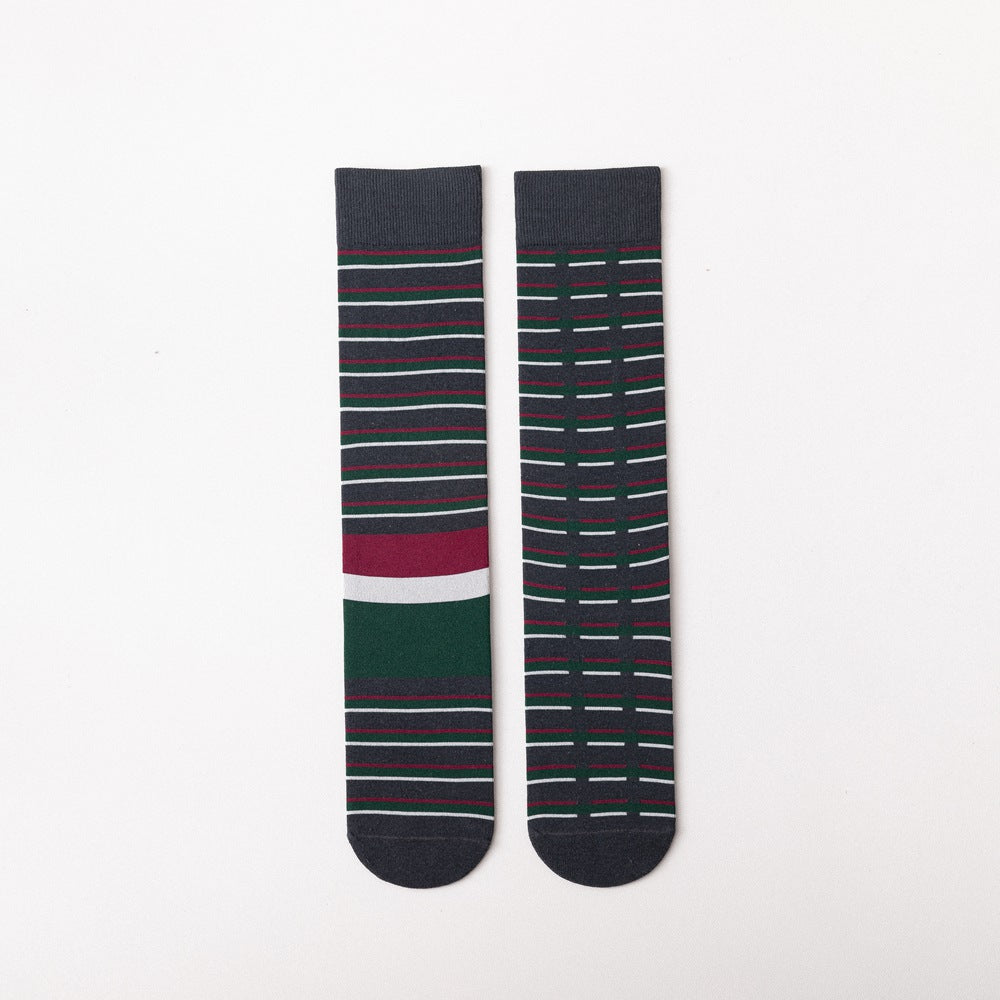 Japanese AB Asymmetric Long-Tube Socks – Cartoon Jacquard 10 Colours