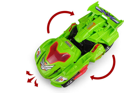 Electric Deformation Dinosaur Toy Car - Light Music Motion Control Blue Red Green