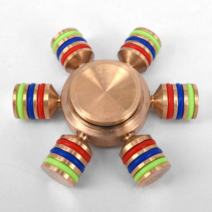 Three-Head Six-Arm Metal Gyro | Premium EDC Fidget Spinner | Silver & Gold