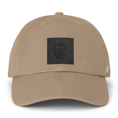 Beige cap with a black logo and '47' brand on a white background
