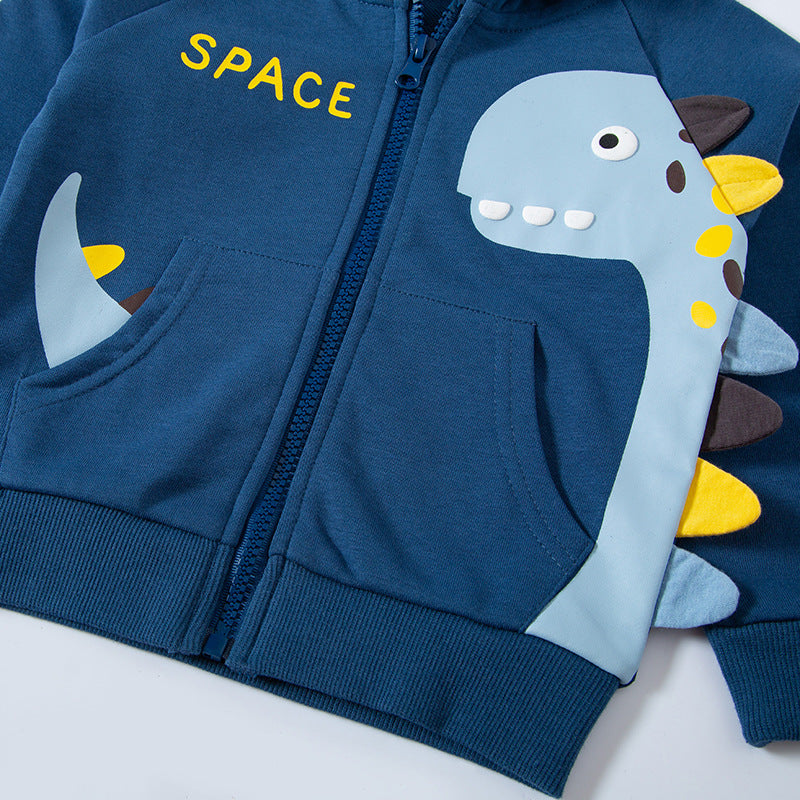 Children's Dinosaur Cotton Cardigan Jacket | Kids Casual Layer 90-140cm