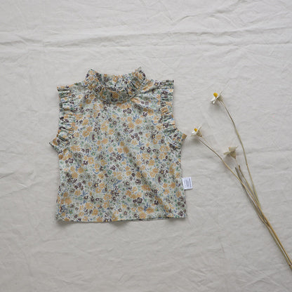 Girls' Baby Floral Sleeveless Vest Top – Korean Style | 4 Designs