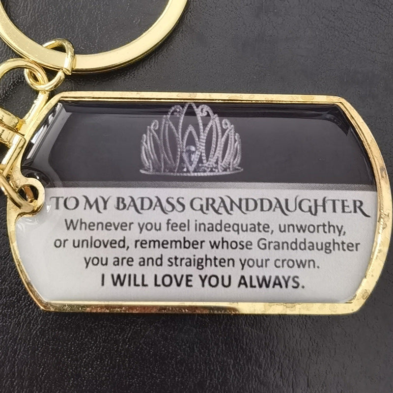 Family Sentiment Metal Keychain | Son, Daughter, Grandson Gift | JP Collections