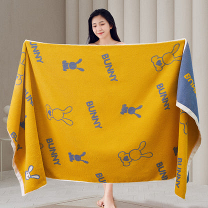 Animal Print Jacquard Cotton Bath Towel | Dogs, Cats & Rabbits | 2 Colours