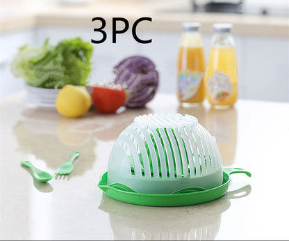 Salad Cutter Bowl — 2-in-1 Chopper, Drain Basket & Serving Bowl
