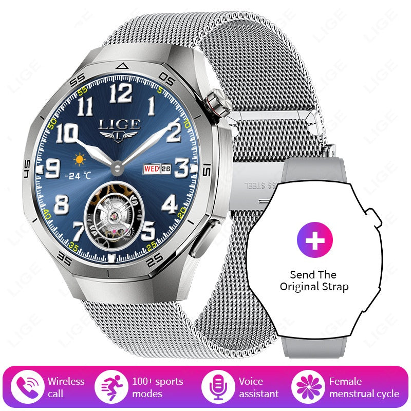 Smart Watch with Bluetooth Calling & Health Monitoring – Black & Silver