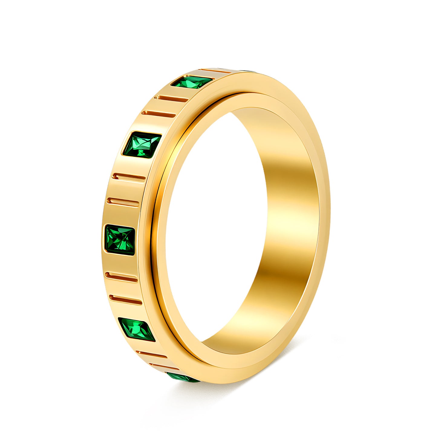 Diamond-Encrusted Stainless Steel Ring | Real Gold Plated Unisex Ring