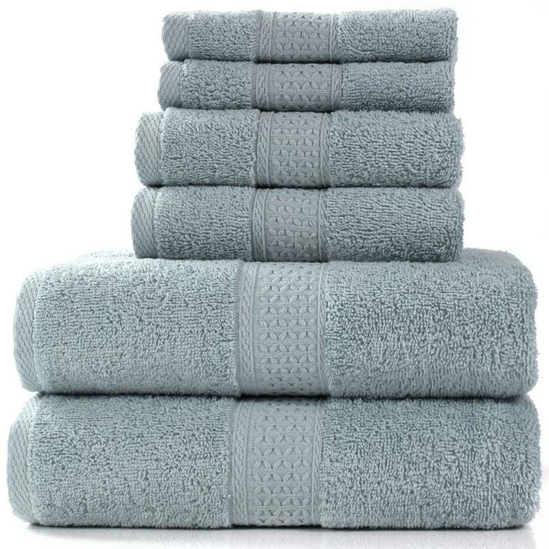 Pure Cotton 6-Piece Towel Set | Bath, Hand & Face Cloths