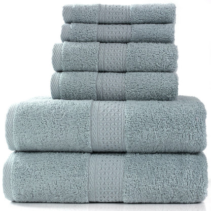 Pure Cotton 6-Piece Towel Set | Bath, Hand & Face Cloths