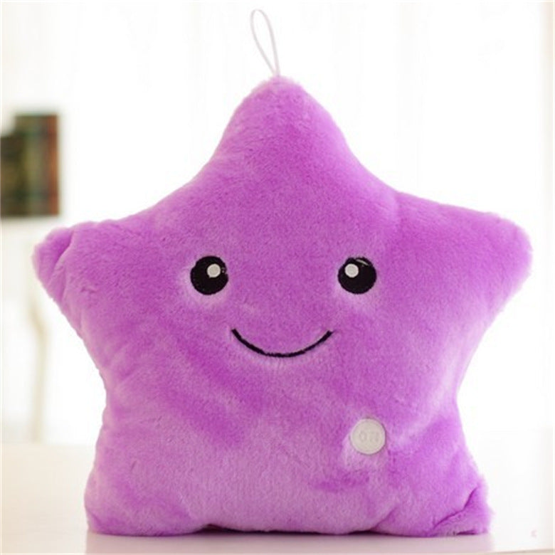 Glow-in-the-Dark Star Plush Pillow | LED Light Up | Gift