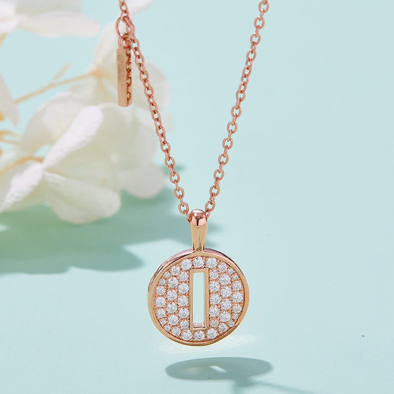 S925 Silver Moissanite Initial I Pendant Necklace